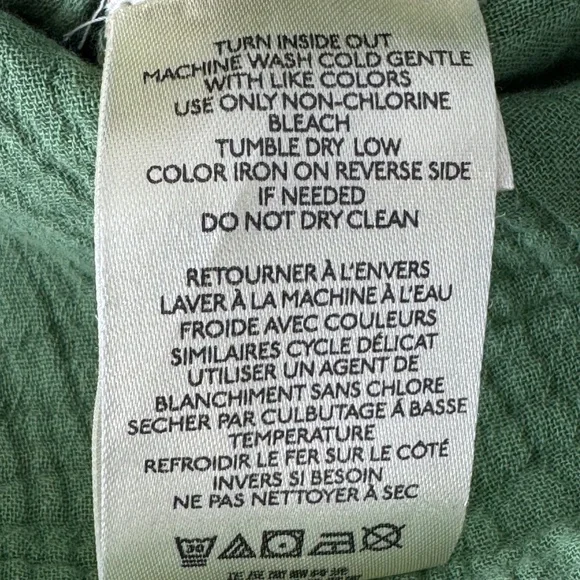 FREE PEOPLE We the Free Women’s Summer Daydream Button Down Green Shirt S NWT - Picture 11 of 12